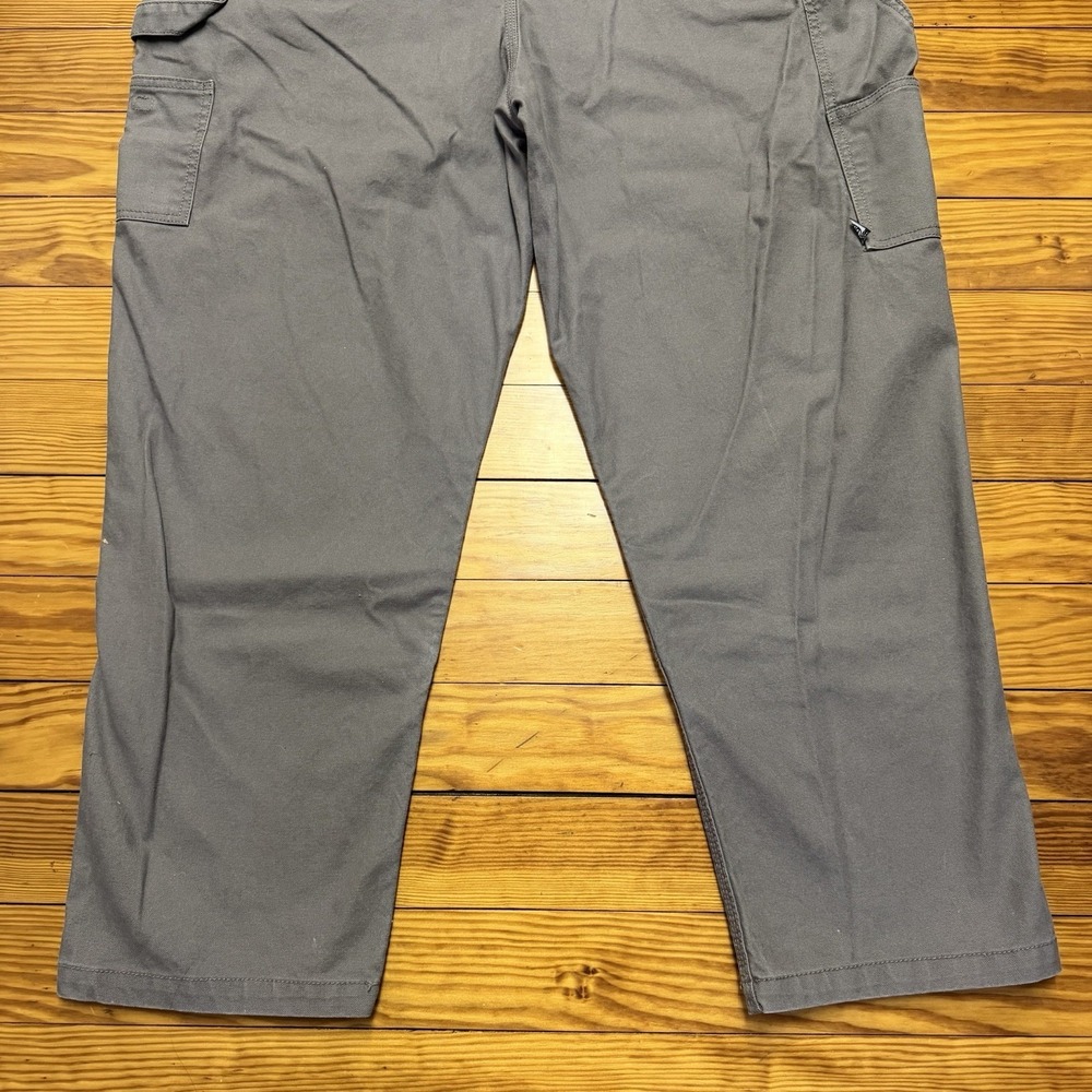 RW Rugged Wear XL Men's Double Knee Duck Canvas Bib Overall Gray Relaxed Fit - Picture 9 of 9